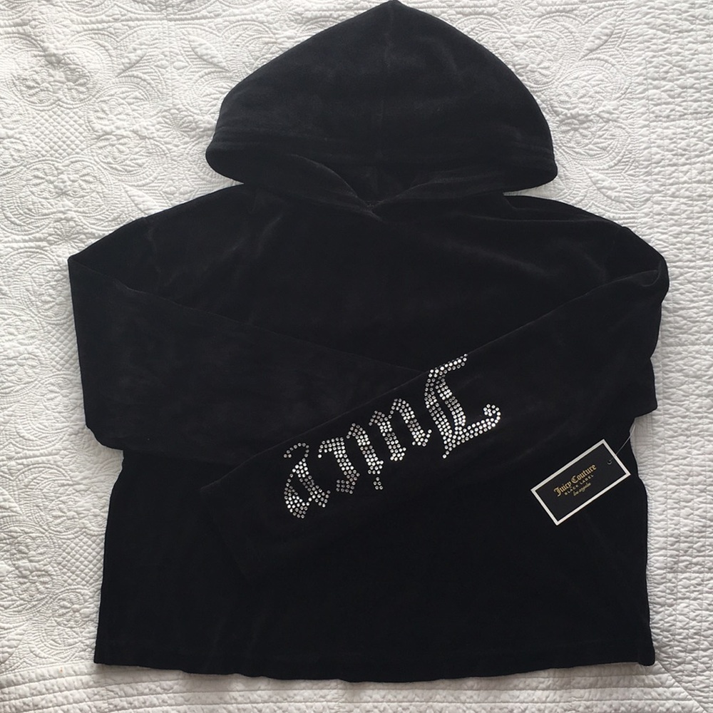 Juicy Couture Velour Crop Hoodie Size M NWT $85